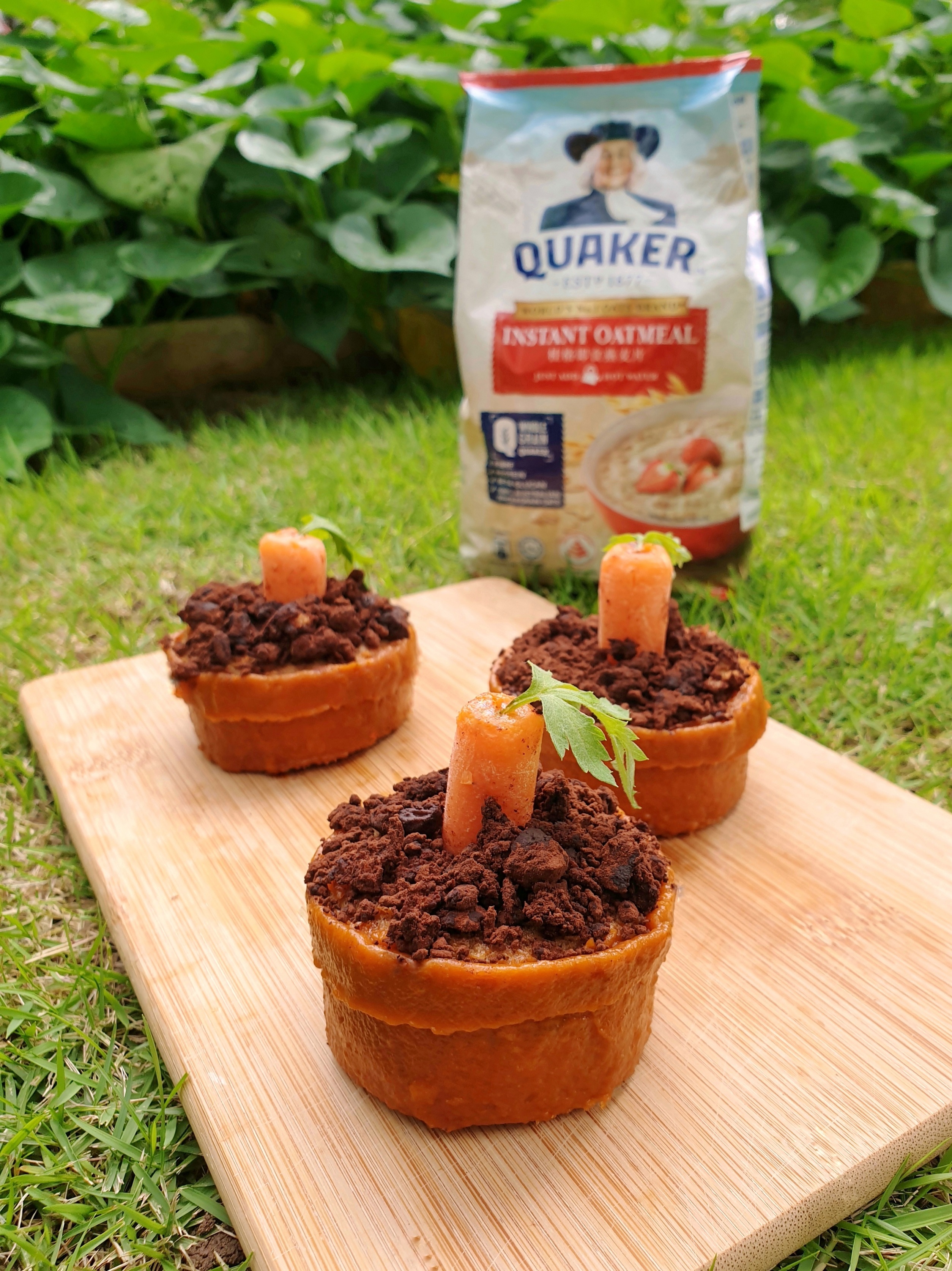 Carrot Cake Flower Pot (Low fat, gluten-free)